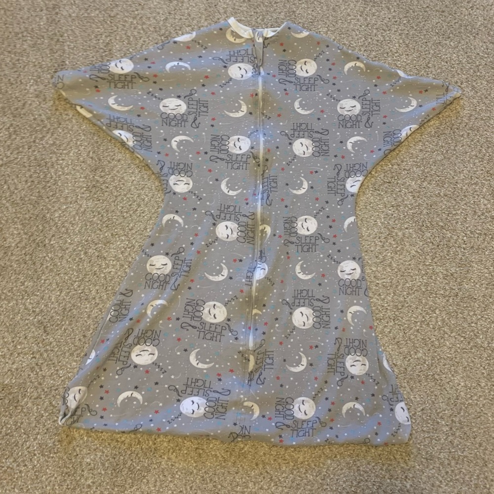 Sleeping Baby Zipadee Zip Moon print.  size medium